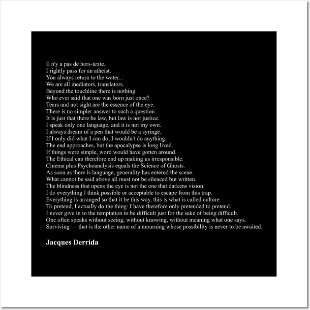 Jacques Derrida Quotes Wall Art by qqqueiru